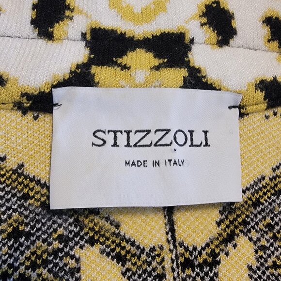 Stizzoli Blazer Jacket Knit Vintage Shoulder Pads Italy Animal Print Est Sz M - Picture 4 of 11